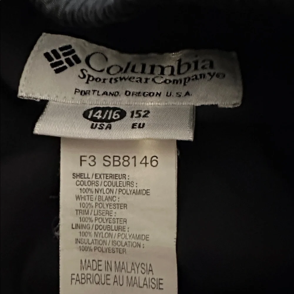 Youth Columbia Black Polyester Ski/Snowboard Pants Size 14/16